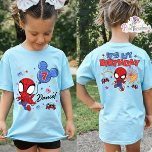 Personalized Spidey Birthday T-Shirt, Custom Spiderman It's My Birthday Tee, Spidey and His Amazing Friends, Birthday Boy Gifts Bild 2