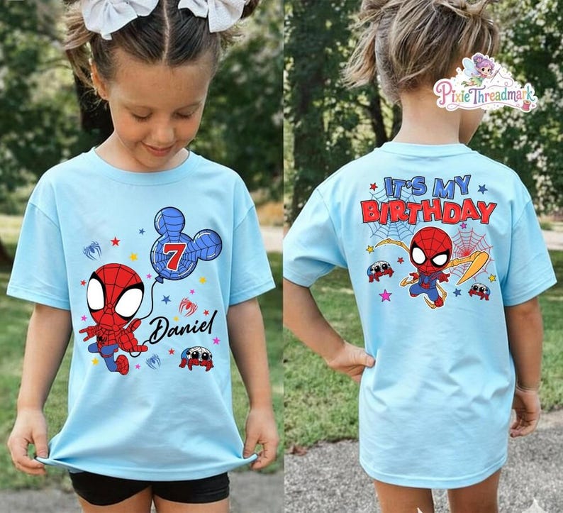 Personalized Spidey Birthday T-Shirt, Custom Spiderman It's My Birthday Tee, Spidey and His Amazing Friends, Birthday Boy Gifts Bild 2