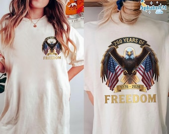 America 250 Anniversary Shirt, 1776–2026 USA T-Shirt, 250 Years of America Shirt, Patriotic American Eagle Shirts, Memorial Day Tees