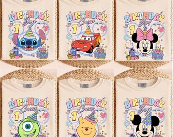 Customize All Disneyland Characters Birthday Squad Shirt, Mickey And Friends Birthday Tee, Personalized Disneyworld Birthday Family Matching