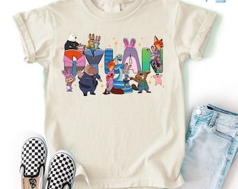 Custom name Disneyland Zootopia 2 Character Themed T-Shirt, Zootropolis Judy Hopps Nick Wilde Shirt, Disneyland Family Shirt, Magic Kingdom
