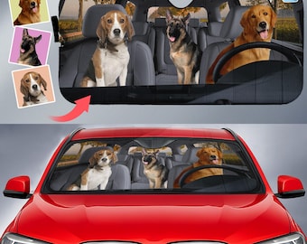 Personalized Auto Sunshade, Custom Pet Photo Car Sunshade, Dog Picture Sunshade, Custom Photo Auto Windshield, Gift For Pet Lovers