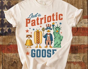 250th America Anniversary Shirt, Just A Patriotic Goose Shirt, Independence Day Tee, Silly Goose, Fourth of July Shirt for America 250