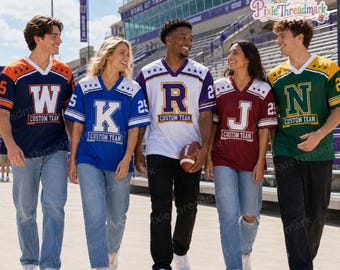 Custom Football Jersey, Personalized Name Number Team Shirt, High School Game Day Jersey, School Spirit Sports Wear, Student Gift