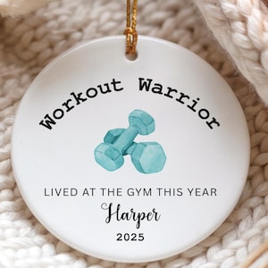 Gym Lover Gift, Weightlifting Ornament, Gym Workout, Funny Fitness Christmas Gift, Workout Hobby Keepsake, Gift For Gym Lovers Gym Buddies
