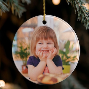 Custom Photo Ornament, Personalized Christmas Ornament, Custom Photo Gift, Customized Keepsake Ornament, Gift for Family, Double-sided print