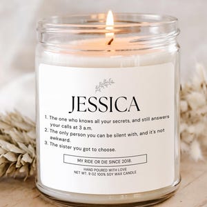 Custom Friend Definition Soy Candle | Best Friend Gift | Personalized Funny Friendship Gift | Gift for Her | Bff Birthday