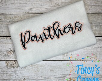 Panthers Script Embroidery, Mascot Embroidery