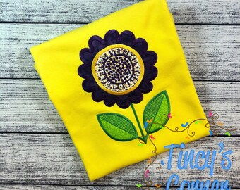 Zinnia Applique, Floral Applique