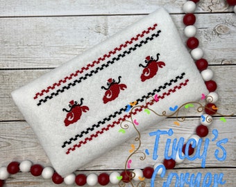 Faux Smocked Crawfish Trio Embroidery