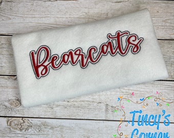 Bearcats Script Embroidery, Mascot Embroidery