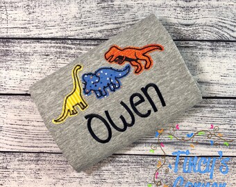 Dinosaur Trio Applique, Animal Applique