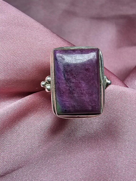 Ruby Zoisite Vintage ring in Sterling Silver - image 7