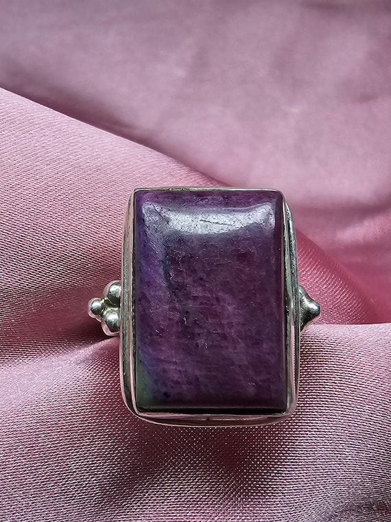 Ruby Zoisite Vintage ring in Sterling Silver - image 1