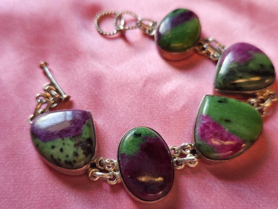 Ruby Zoisite Silver Bracelet - image 5