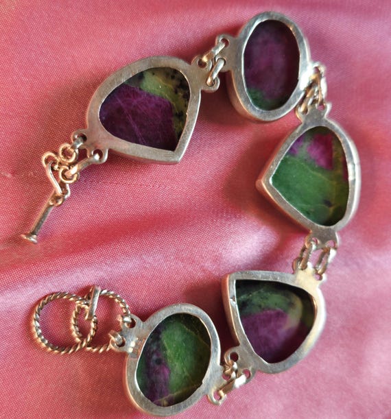 Ruby Zoisite Silver Bracelet - image 6