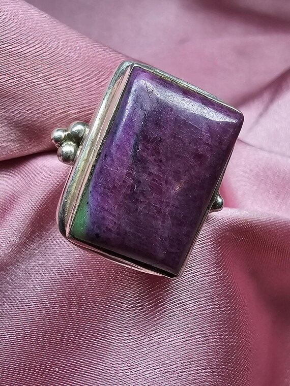 Ruby Zoisite Vintage ring in Sterling Silver - image 2