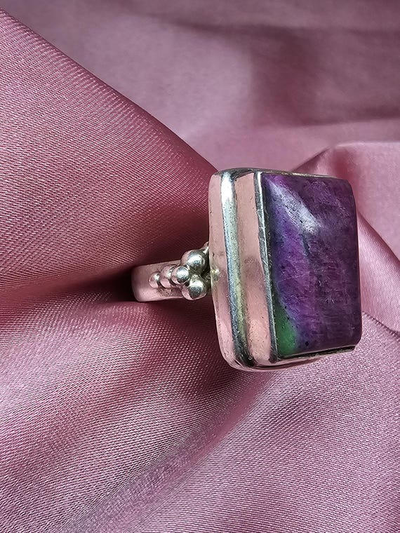 Ruby Zoisite Vintage ring in Sterling Silver - image 6