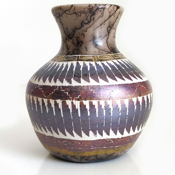 C Smith Navajo Pottery Vase, artist signed