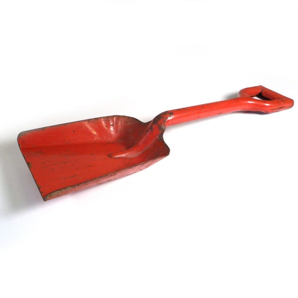 Vintage red toy sand shovel - rustic shabby decor