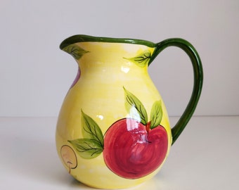 Vintage hand painted Pitcher with fruit