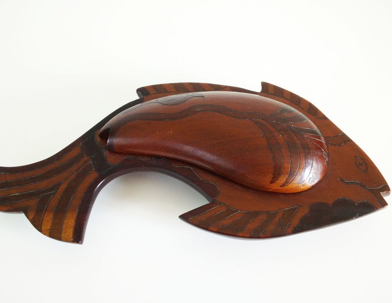 Vintage Wooden Fish Box with Lid Etsy