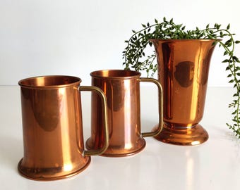 Vintage Coppercraft Guild Steins and Vase