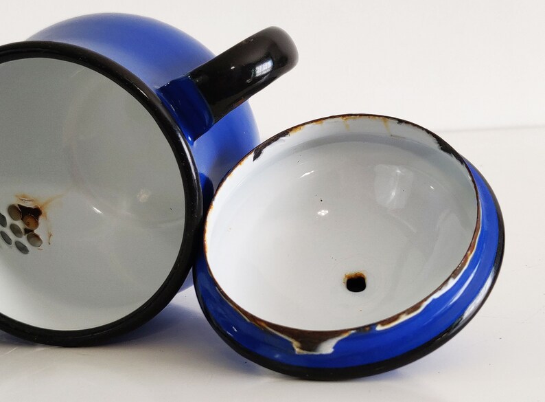 Japanese Asahi Enamelware Teapot and Sugar Bowl Etsy