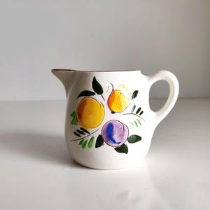 Vintage Stangl Creamer Pitcher, fruits and flowers pattern, Trenton NJ