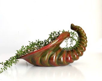 Vintage Ceramic Cornucopia Planter