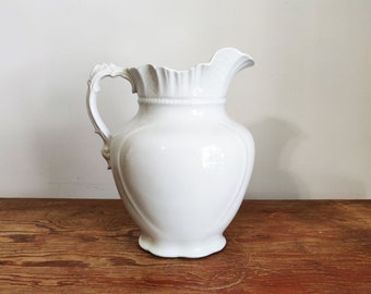 Antique Alfred Meakin Ironstone Pitcher, large