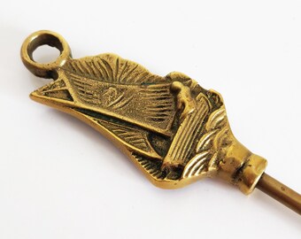 ビンテージ  ライオン シューホーン 木製ハンドル付き58cmシューズホーン 耐久性のあるレトロな