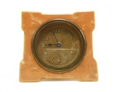 Vintage Lux celluloid clock face and bezel for parts, Art deco design