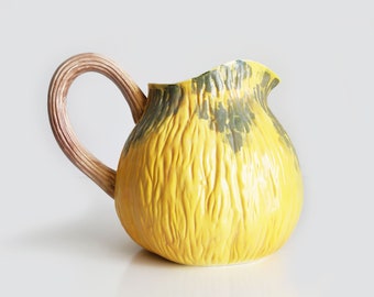 1989 Fitz and Floyd Gourd Pitcher - Large 4 1/4 Qt Ceramic Pitcher