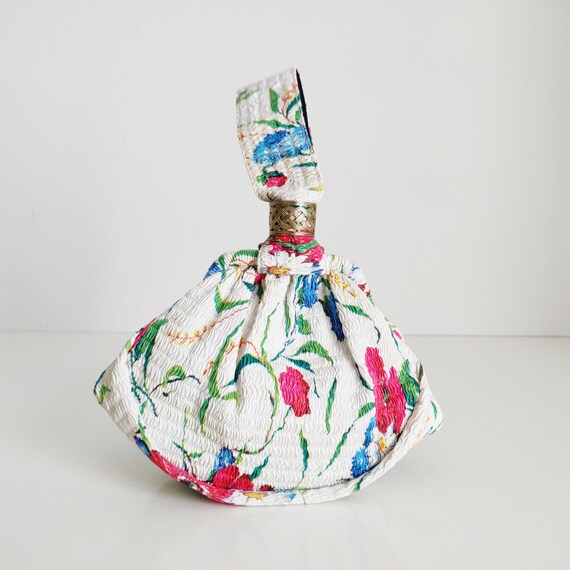 Vintage Ruched Plastic Handbag, celtic latch purse