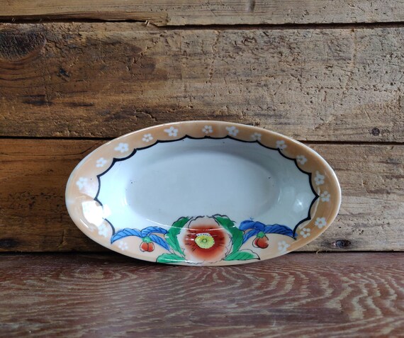 1960s Handpainted TILSO Made in Japan 53-139 Ceramic dish with lid trinket candy powder jewelry box type piece Pink ROSES