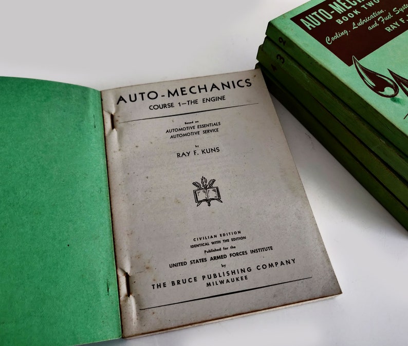 1943 Auto Mechanics Books One Through Five by Ray F. Kuns Etsy