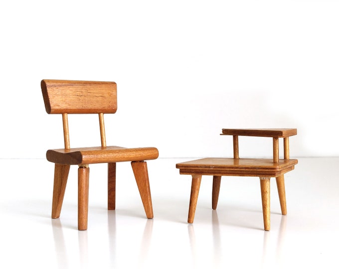 Vintage Strombecker Ginny Doll Furniture. Miniature Dollhouse Mcm Mid