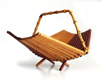 Japanese Folding Basket with Bamboo Handle
