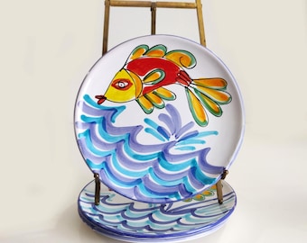 Pratos La Musa com estampa de peixes tropicais de 20 cm (8 polegadas) - Fabricados na Itália para a Macy's