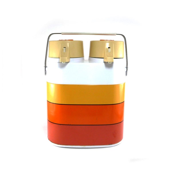 Retro double pump portable thermos