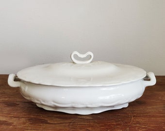 Antique White Porcelain Tureen from Alfred Meakin, England