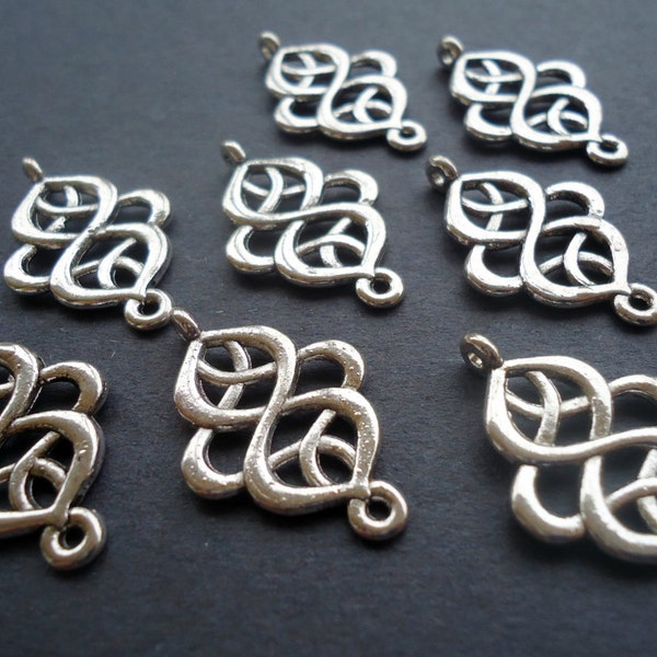 Swirl Links - Antique Silver Versatile Components - Set of 8 or 25