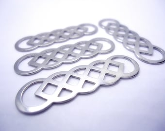 Stainless Steel Celtic Knot Links - 40mm x 12mm - Set of 10, Non-Tarnishing, versatile