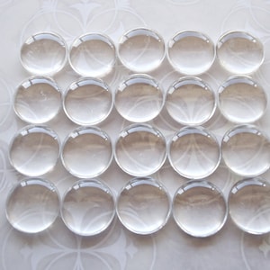10 Clear Round Glass Cabochons - Domed - 14mm / 20mm / 22mm - DIY Photo Pendant, Cameos, Jewelry