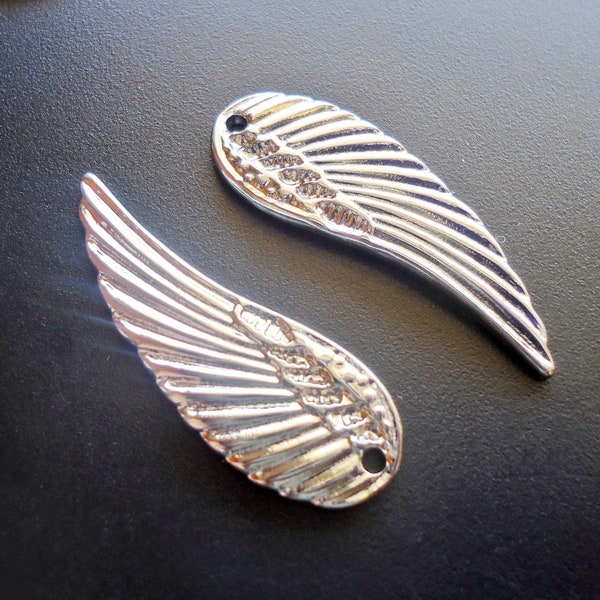 Stainless Steel Angel Wings, 1.25" Tall, Set of 10