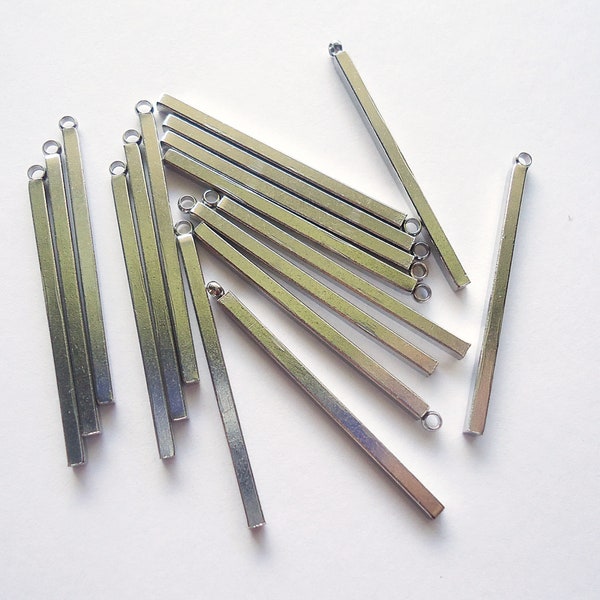 Stainless Steel Bars, 1.5" Long, Skinny Pendants / Charms