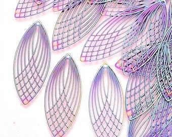 Stainless Steel Wings with Multi-color Finish, Set of 10