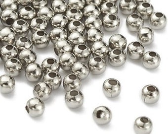 4mm Stainless Steel Round Beads, Bulk Set of 1000