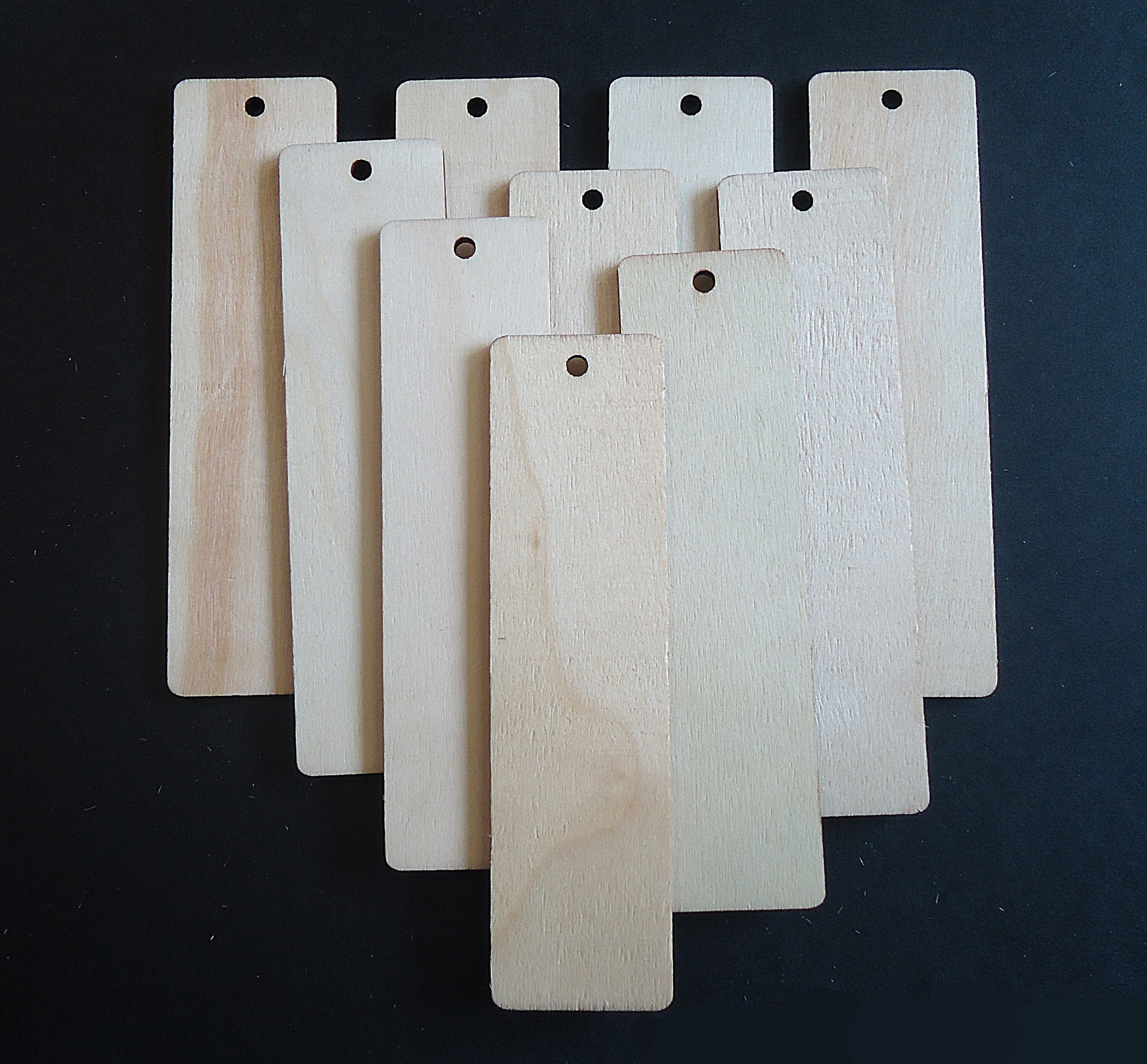 Generic 36x Wood Blank Bookmarks With Tassels Thin Tag DIY
